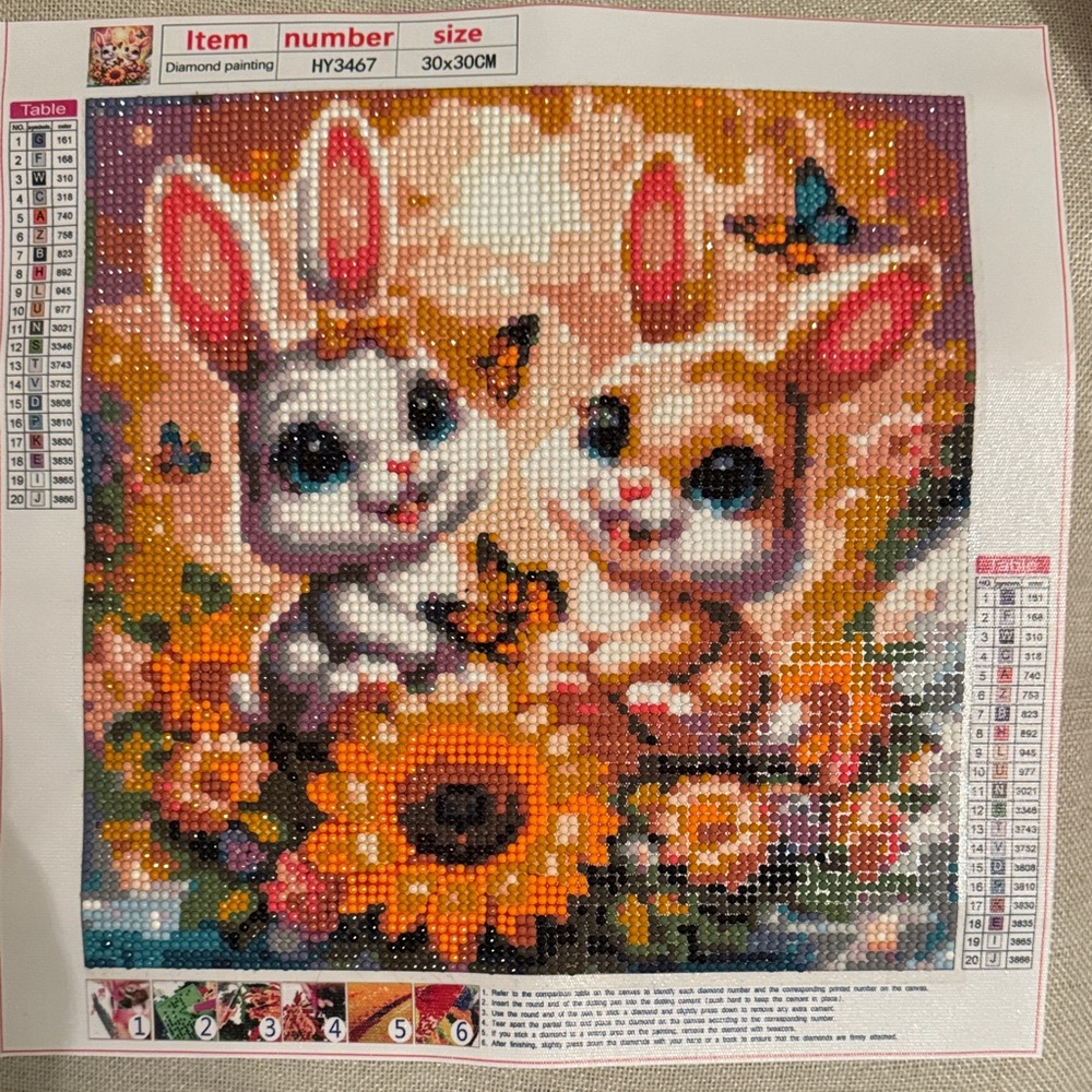 Colorful Bunny Diamond Painting Kit